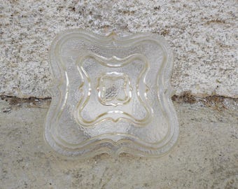 Arandela vintage de vidro transparente / Luminária de teto ou parede embutida de meados do século / Plafoniere de parede retrô / Iluminação / Iugoslávia dos anos 70