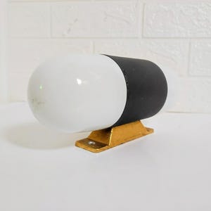 Vintage Modernist Wall Lamp / Vintage Metal & White Glass Double Sconce/ Wilhen Wagenfeld Style Wall Light / Wall Light / 60&#39;s / Wall Sconce