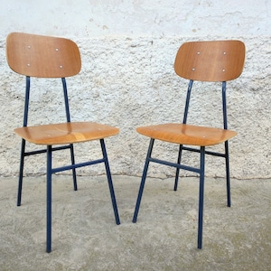 Vintage Pair of Old School Chairs/ Retro Chairs/ Old School Chairs / Mid Century Chairs / Retro Chairs / Vintage Furniture / Space Age/ 70s
