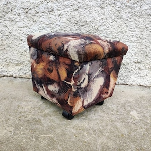 Vintage Mid Century Cushion Stool /Mid Century Ottoman / Old Ottoman/ Vintage Furniture/ Foot Stool/ 90s