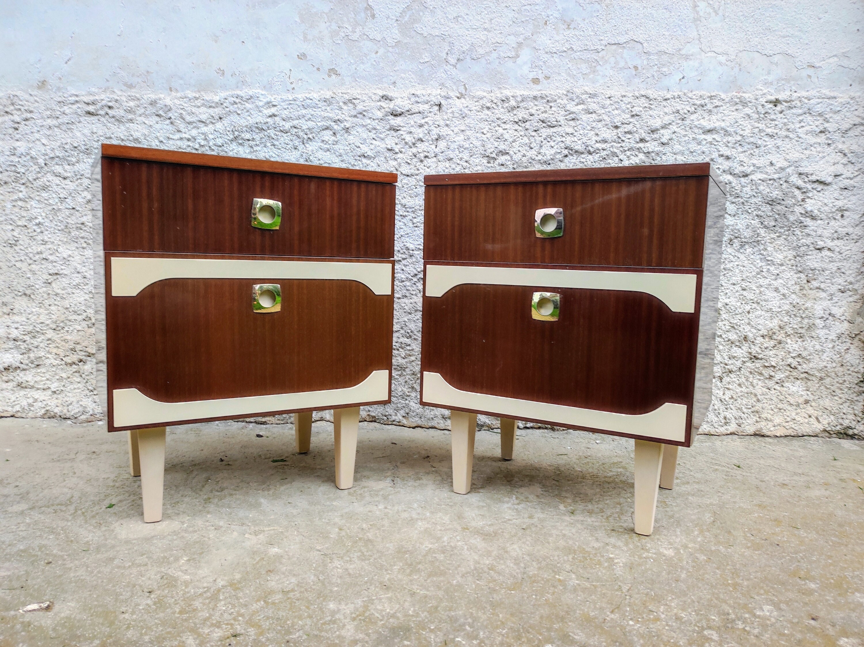 Vintage Mid-century Nightstand With Storage, Yugoslavia 70s (price