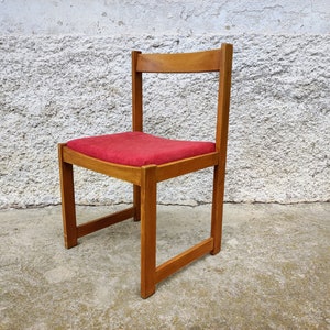 Vintage Wooden Chair/ Upholstered Meblo Chair/ Vintage Furniture / Mid Century Dining Chair/ Retro Furniture/ Mid Century Modern Chair / 80s