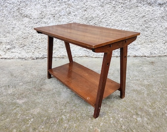 Vintage Brown Wood TV Stand: 70s Retro End Table