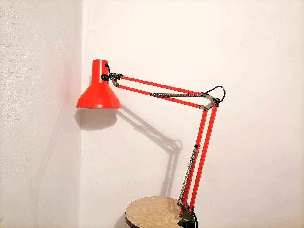 Lampada a pinza MAULstudy, rosso