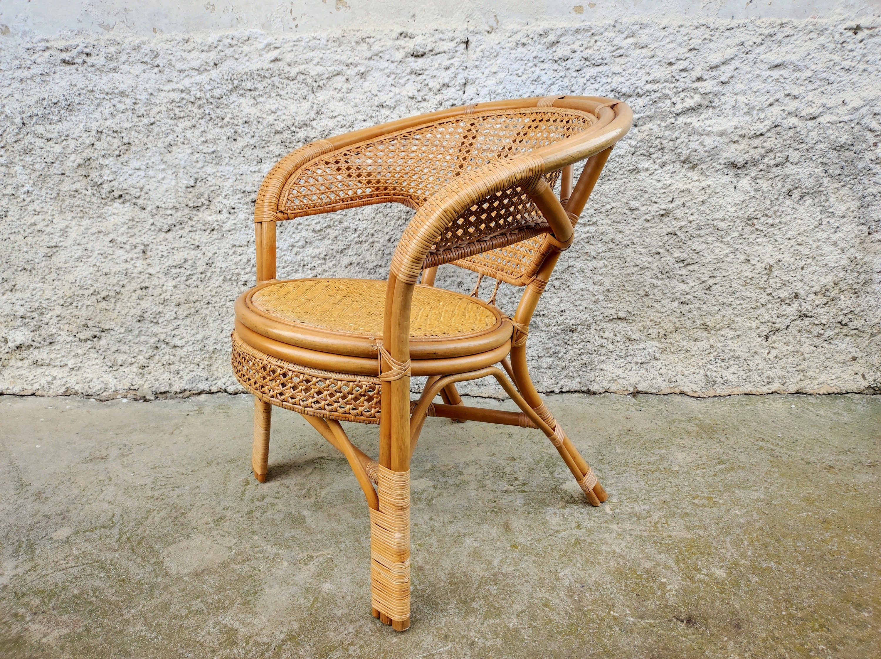 Vintage Rattan Chair /boho Style Armchair /bamboo Chair / Patio Furniture/  90s/ Vintage Furniture / Rattan Armchair / Balcony Chair - Etsy, image size:3000x2245