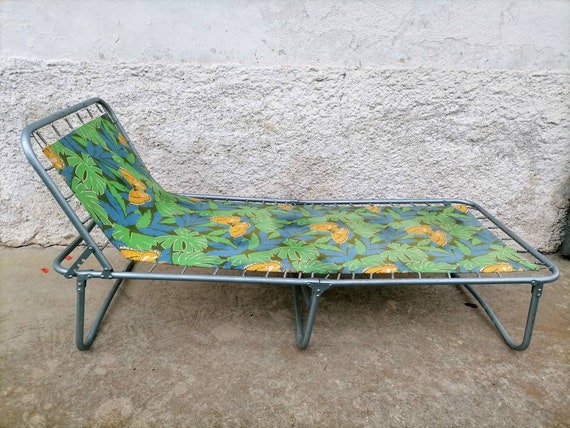 Vintage 1 van 2 patiostoelen / ligstoelen / opvouwbare - Etsy België