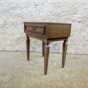 Vintage Bedside Table/ Mid Century/ Nightstand Storage/ Retro Night Table/ Storage Table/ Wooden Nightstand/ Yugoslavia/ Meblo/70s