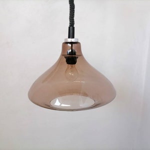 Vintage Ceiling Lamp/ Smoked Transparent Light/ Retro Ceiling Light/ Lightning/ Chandelier/Hanging Light/ 70s/ Yugoslavia