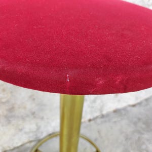 Vintage 1 of of 4 Bar Stools/ Modern Bar Chairs/ Vintage Chairs/ Metal And Textile Stools/Mid Century Modern Bar Stools /Red Bar Chairs/ 80s image 7