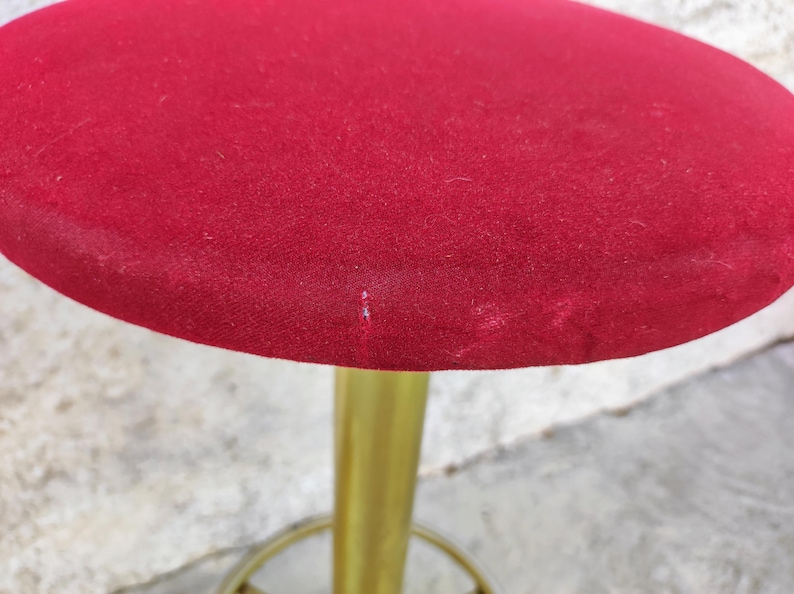 Vintage 1 of of 4 Bar Stools/ Modern Bar Chairs/ Vintage Chairs/ Metal And Textile Stools/Mid Century Modern Bar Stools /Red Bar Chairs/ 80s image 7