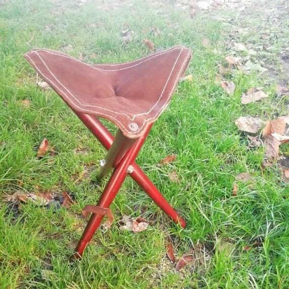 leather tripod stool