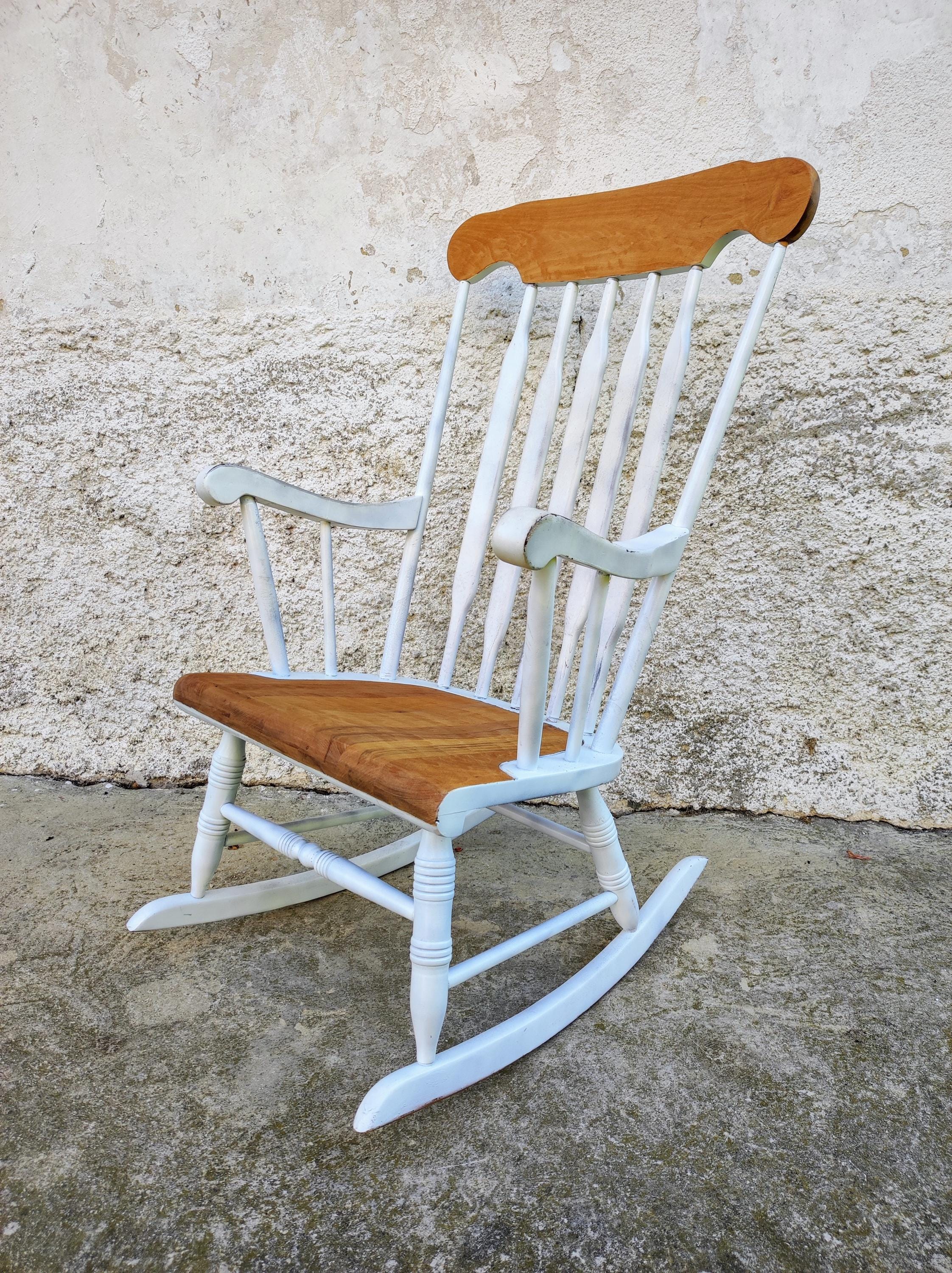 Vintage Rocking Chair Chilling Chair White Rocking Chair Retro Rocking Chair Wooden Resting Chair Vintage Furniture Yugoslavia 70s Etsy