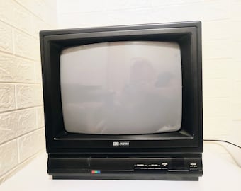 TV portable vintage / Télévision en plastique/ Elite FA 2180 Tv/ Working Tv/ Retro Tv/ Black Tv/ Allemagne / Mid Century Modern Tv/ Retro Portable Tv/ 90s