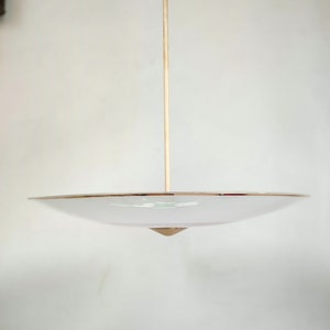 Vintage Glass Saucer Ceiling Light / Mid Century/ Pendant Lamp / Glass Plate Light / Modern Lightning/ Glass Hanging Light/ 70s