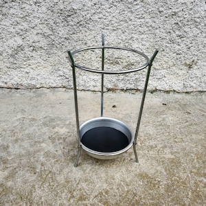 Vintage Metal Umbrella Stand/ Walking Stick Holder/ Umbrella Holder/ Storage Metal Stand/ Home Decor/ 70s