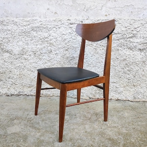 Vintage Wooden Chair / Wood and Faux Leather Chair / Retro Dining Chair / Retro Furniture/ Mid Century Modern Chair/ Yugoslavia Chair / 70s