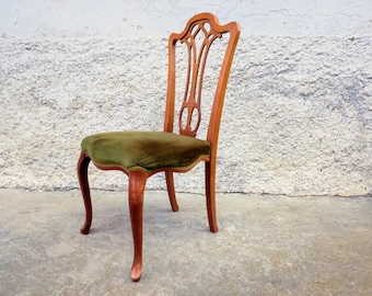 Vintage Wooden Chair/ Upholstered Chair/ Vintage Furniture / Mid Century Armchair/ Retro Furniture / Mid Century Modern / Yugoslavia/ 70s