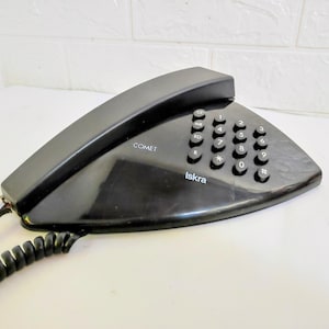 Vintage Telephone Iskra/ Iskra Comet Telephone/ Retro Telephone/ Old Modern Black Telephone/ Yugoslavian Telephone/ Table Home Decor/ 90s