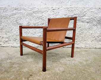 Vintage Brown Leather Armchair /Mid Century Lounge Cocktail Armchair/Brown Leather Armchair/ Vintage Furniture/Yugoslavia/ Branko Ursic/60s