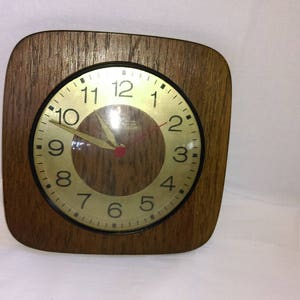 Vintage wooden Kitchen Wall Clock 1970/80s