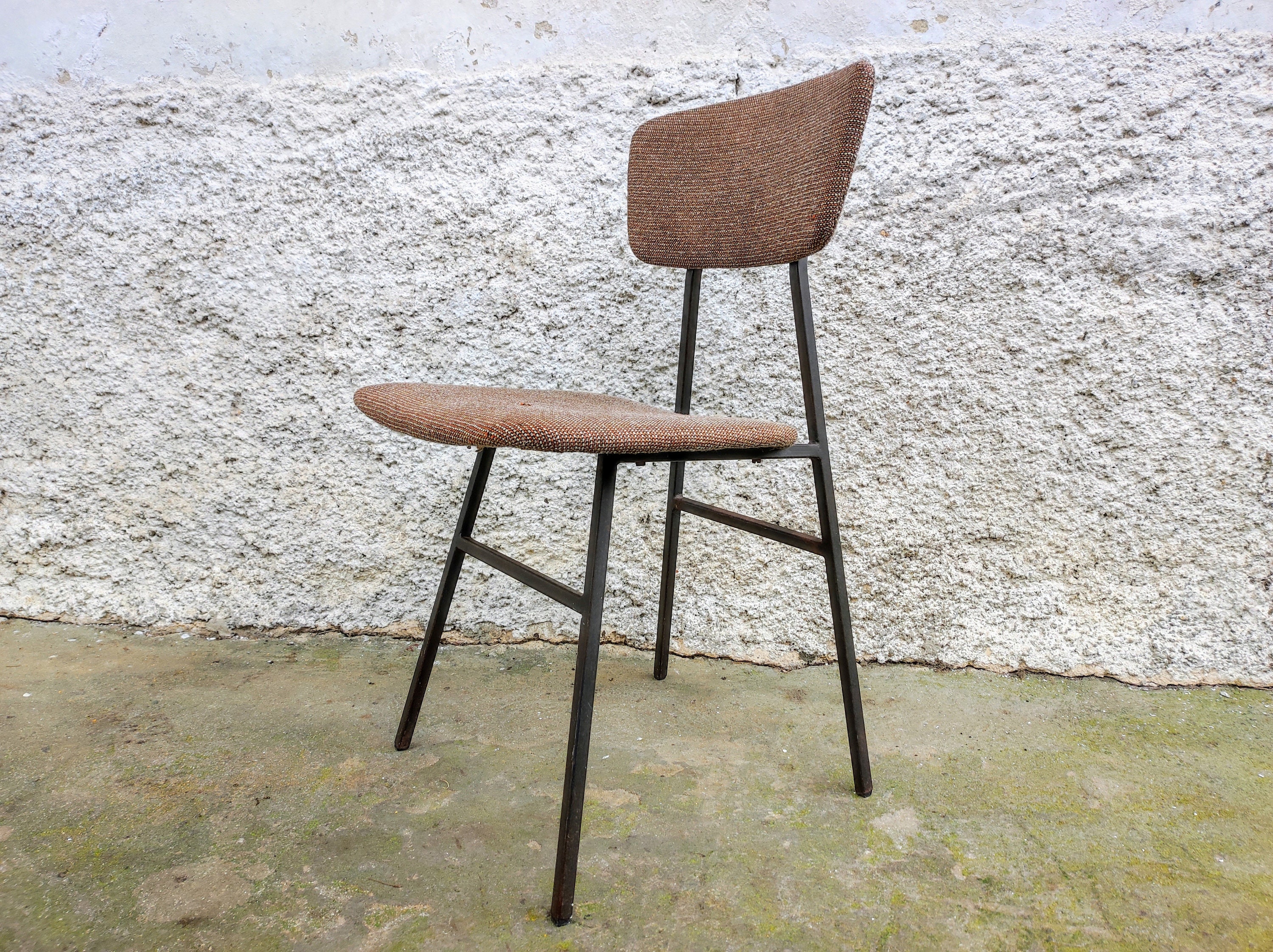 Vintage Dining Chair/ Metal and Textile Chair / Dining Chair / Yugoslavian Chair / Vintage Furniture/ Retro Furniture/ Yugoslavia/ 70s
