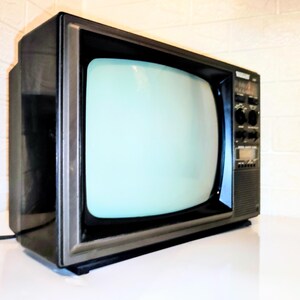 Vintage 80-tals Watson bärbar TV - Mid-Century Modern-stil