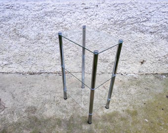 Vintage Metal Coffee Table / Nesting Silver Coffee Table / End Table/ Mid Century Table / Modern Silver Metal Table / Retro Home Decor / 80s