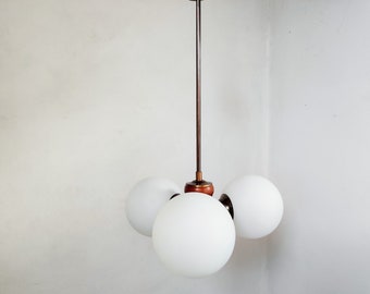 Plafonnier vintage / Plafonnier moderne du milieu du siècle / Lustre à trois ampoules /Pendant Light / vintage Lightning / 70s / Yougoslavie