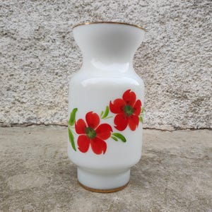 Vintage Large Floor Vase/ Floor Flower Vase / Large Vase/ Flower Painted Vase/ Porcelain Vase/ Retro Vase / Home Decor/ Mid Century