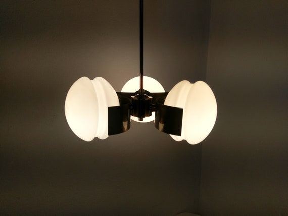 Midcentury Modern Ceiling Lamp Three Bulb Chandelier Etsy