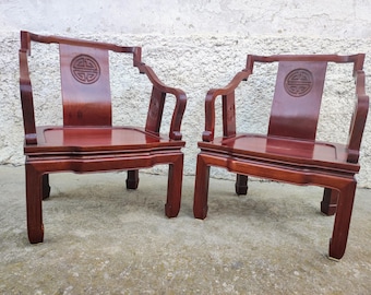 Antique Japanese Meiji Dragon Carved Teak Arm Chairs - Etsy