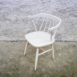 Vintage White Coloured Dining Chair/ Kitchen Wooden Chair/ Dining Chair /Vintage Furniture/ Retro Furniture/Modern Yugoslavian Chairs/70s