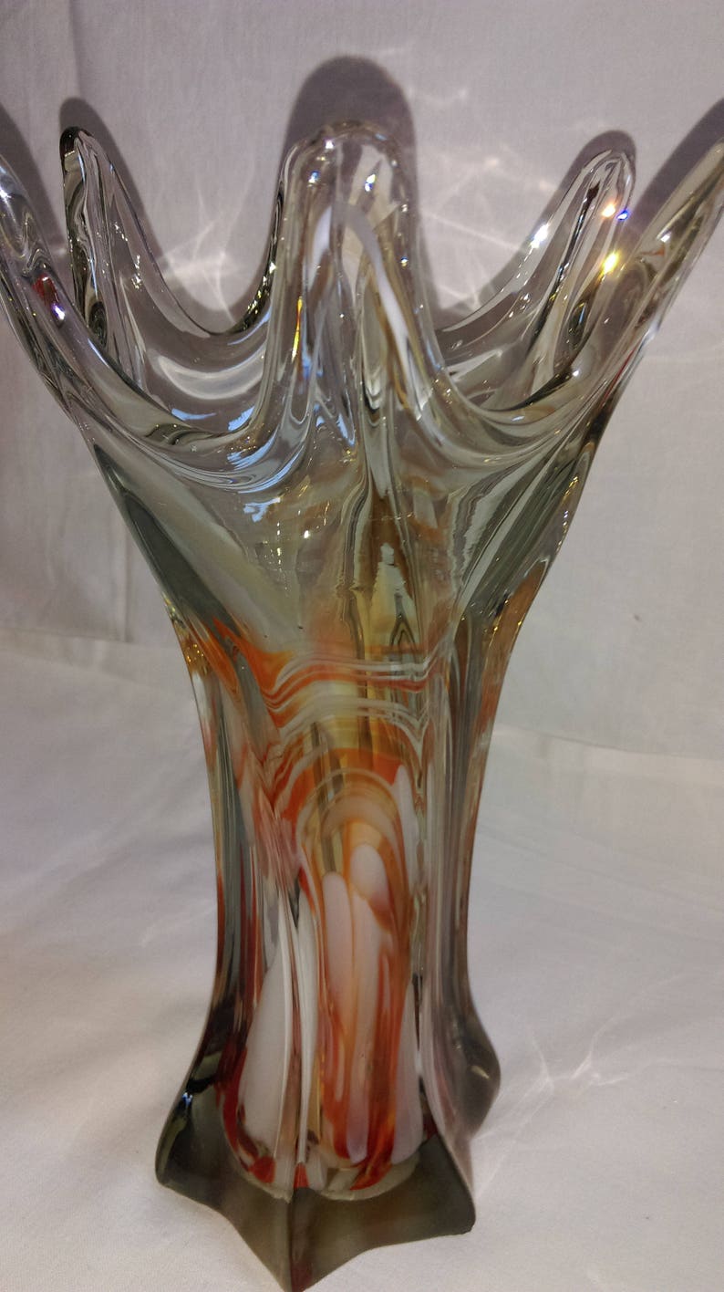Vintage Glass Vase / 60's 70's Mid Century image 6