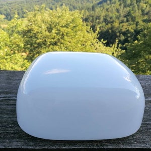 XL Vintage White Glass Wall Sconce - Mid Century Retro Light