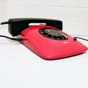 Vintage Telephone Iskra / Iskra Yugoslavia Phone/ Vintage Rotary Telephone/ Old Rotary Phone Original Iskra / Working Red Telephone / 80s