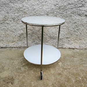 Ikea Strind サイドテーブル　oldikea 90s Vintage 1999 IKEA Strind Glass & Metal Rolling End Side