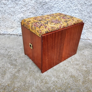 Vintage Bedside Table/ Mid Century / Nightstand Storage/ Retro Night Table with Stairs / Storage Table/ Wooden Nightstand / Yugoslavia/ 70s