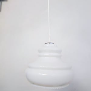 Vintage Pendant Lamp/Mid Century White Glass Globe/Ceiling Light/ Vintage Lightning/ Hanging Light/ Retro Lightning/ 70s
