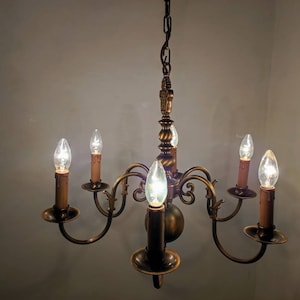 Vintage Ceiling Light/ Six Bulbs Chandelier/ Pendant Light/ 70s/ Vintage Lightning/ Hanging Light / Retro Ceiling Light/ Mid Century