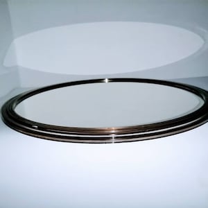 Vintage Mid Century Modern Round Mirror / Plastic Round Mirror / Brown Wall Mirror /Space Age Mirror / Retro Home Decor/ 70s