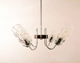 Vintage plafondlamp / Vintage Lightning / Vier arm kroonluchter / hanglamp / retro plafondlamp / hanglamp / jaren 70 / Joegoslavië