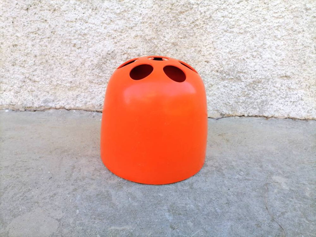 Vintage Orange Umbrella Stand / Plastic Umbrella Stand / Emma Gismondi ...