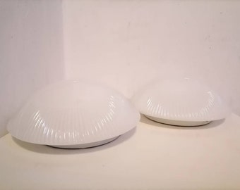 Vintage Pair of Wall Glass Wall Sconces/ Retro White Wall Lamps/ Wall Sconces / 80s Lamps/ Wall Plafonieres/ Vintage Lightning /Yugoslavia