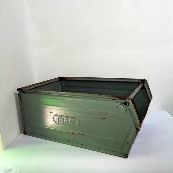 Vintage Industrial Iron Box/ Metal Drawer /storage Box With Handle/ Rusty  Metal Box/ Old Tool Box/ 70s 