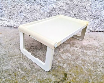 Vintage Serviertablett/ Mehrzweckplatte/Weiße Servierplatte Jolly/ Design Luigi Massoni/ Fratelli Guzzini Betttablett/ Klapptablett/Italien/70s