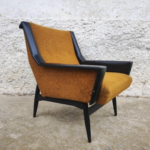 Vintage 1 of 2 Cocktail Armchairs/Mid Century Lounge Armchairs/Yellow Armchairs/Vintage Furniture /Old Living Room Armchair/ Yugoslavia /70s