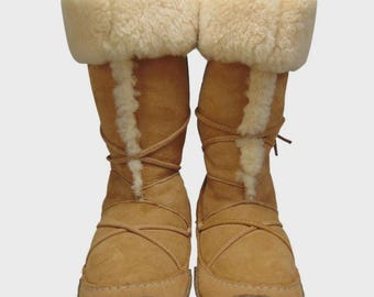 Vintage Y2K Sorel mockaskinnsstövlar – Damstorlek 6