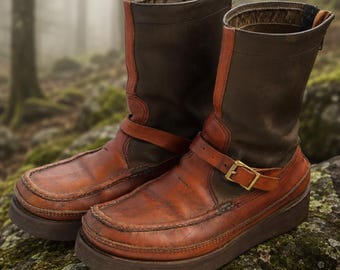 W.C. Russell モカシンブーツ ヴィンテージ size9 Men's Sz. 9.5 3E | Vintage RUSSELL MOCCASIN Brown Leather 2-eye
