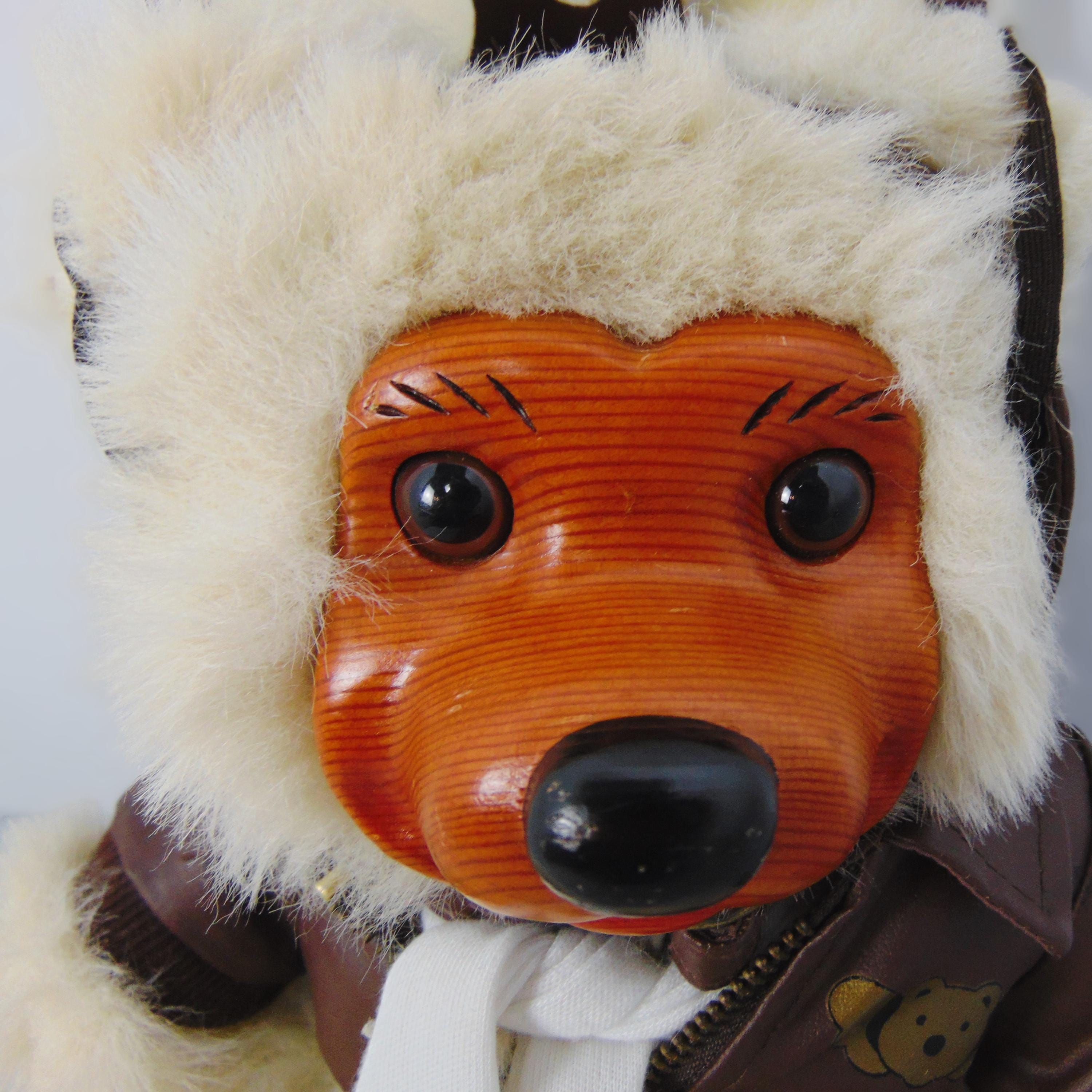 Robert Raikes Lindy Jr. Aviator Bear | Signed Wood Face, Limited