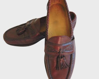 Vintage Johnston & Murphy Aristocraft Tassel Loafers Men’s 9D Burgundy USA Made